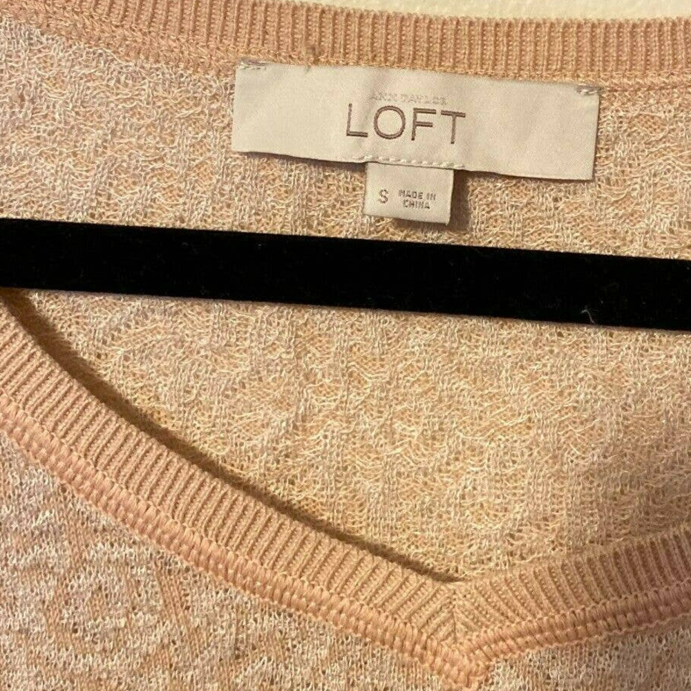 Loft Long Sleeves Size Small Top Knitted‎ Shimmer Blush  Sweater Light weight - Picture 8 of 10